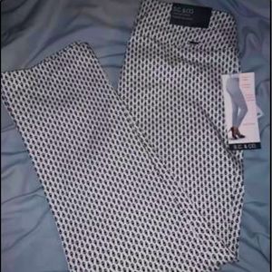 S.C and Co. Mid Rise Tummy Control Patterned Pants
